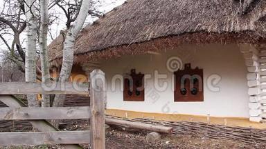 有茅草屋顶的乌克兰小屋